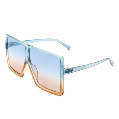 Zenithia - Square Oversize Women Flat Top Fashion Sunglasses-5