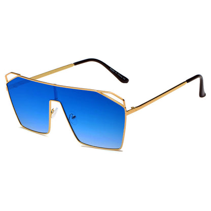 LAVAL | S2071 - Flat Top Metal Oversize Square Fashion Sunglasses-4