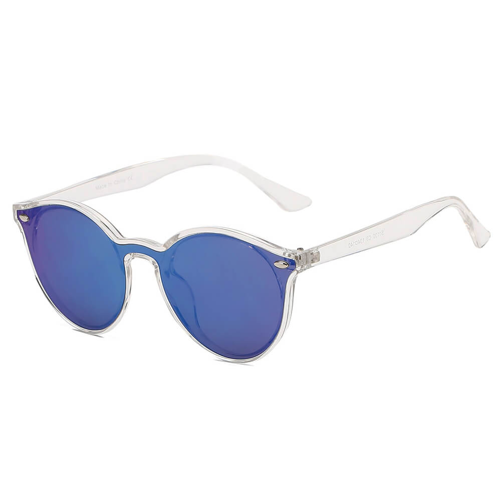 CROSBY | Unisex Fashion Retro Round Horn Rimmed Sunglasses-4