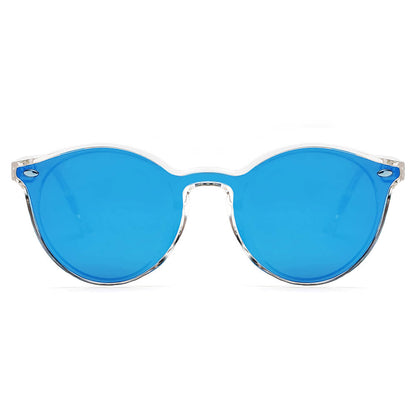 CROSBY | Unisex Fashion Retro Round Horn Rimmed Sunglasses-5