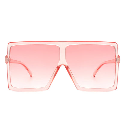 Zenithia - Square Oversize Women Flat Top Fashion Sunglasses-6