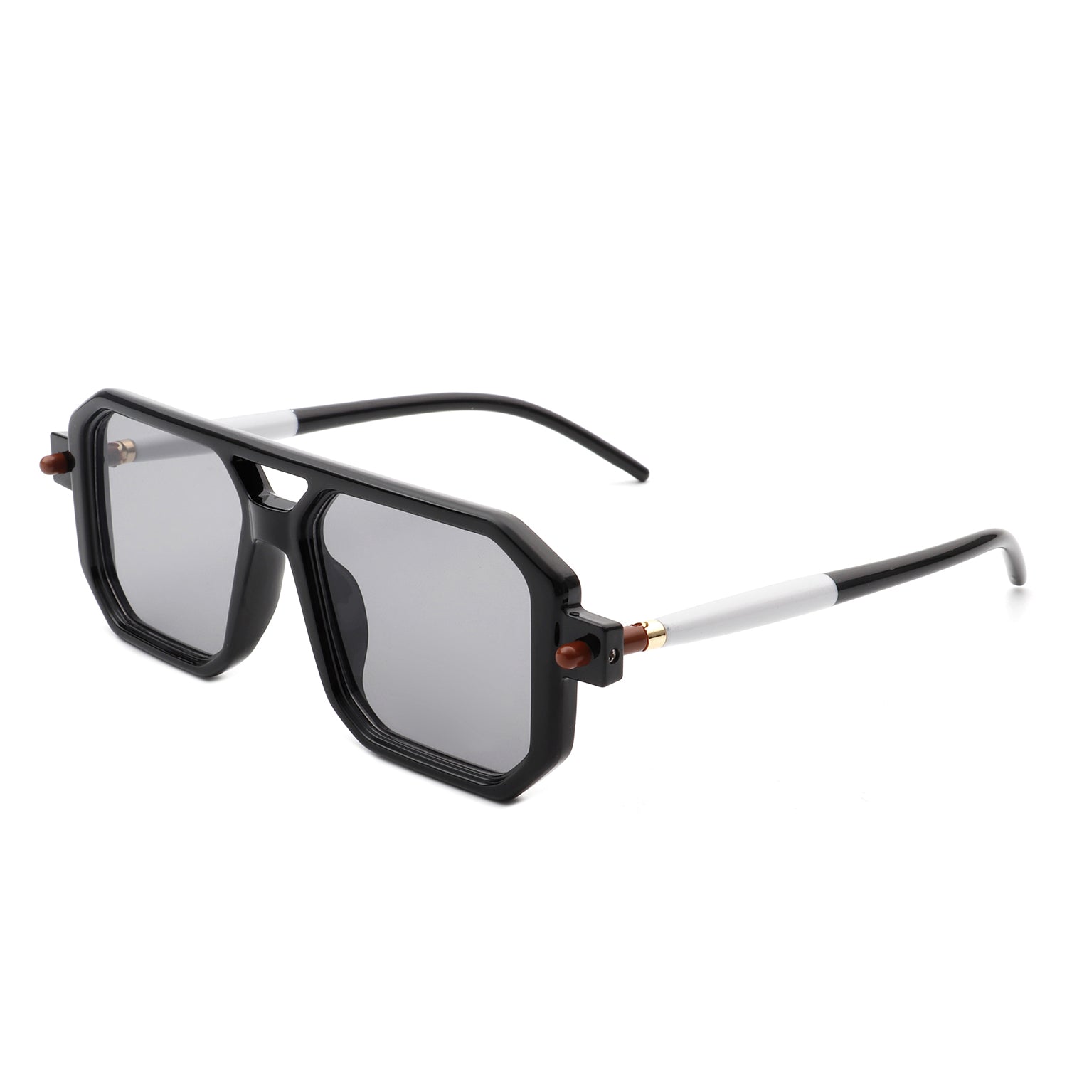 Bluebird - Retro Square Flat Top Brow-Bar Fashion Sunglasses-2