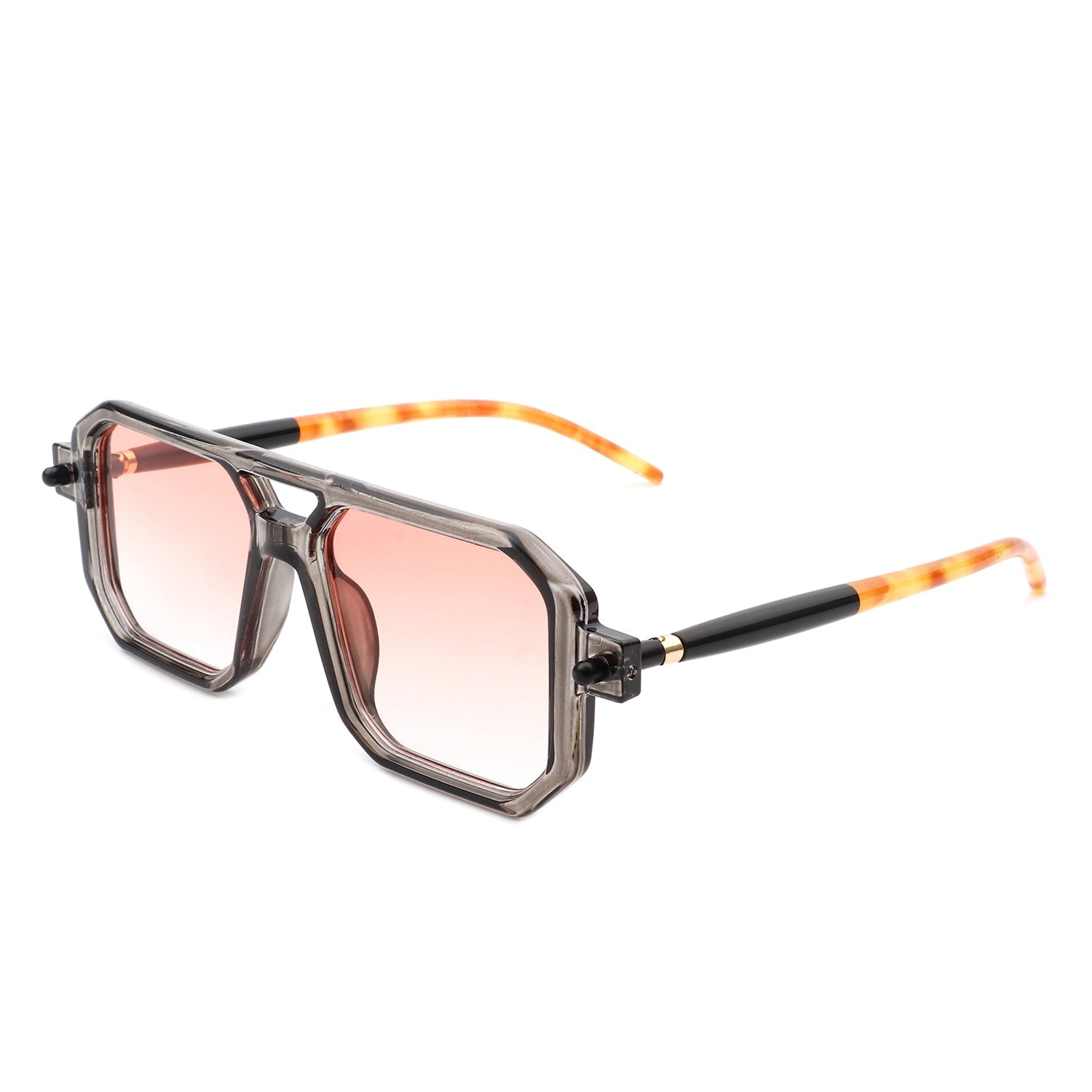 Bluebird - Retro Square Flat Top Brow-Bar Fashion Sunglasses-8