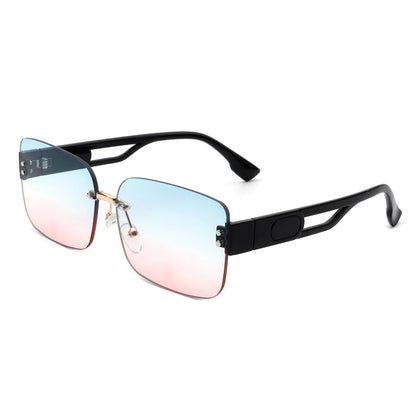 Dreamsea - Rectangle Classic Rimless Square Retro Tinted Fashion Sunglasses-10