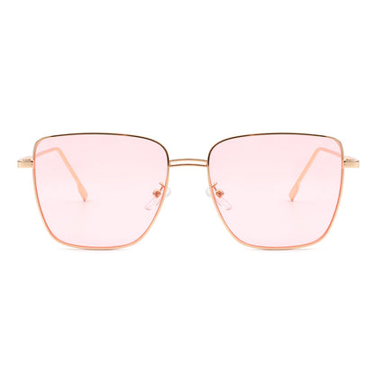 Eskuitan | Women Square Metal Oversize Fashion Sunglasses-9