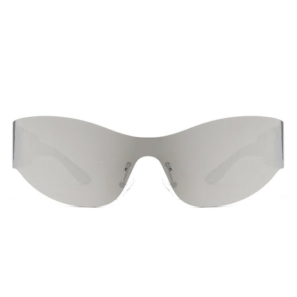 Galadriel - Futuristic Mirrored Cyberpunk Sport Reflective Shield Sunglasses-10