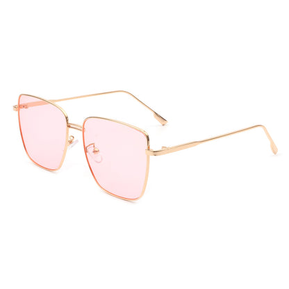 Eskuitan | Women Square Metal Oversize Fashion Sunglasses-8