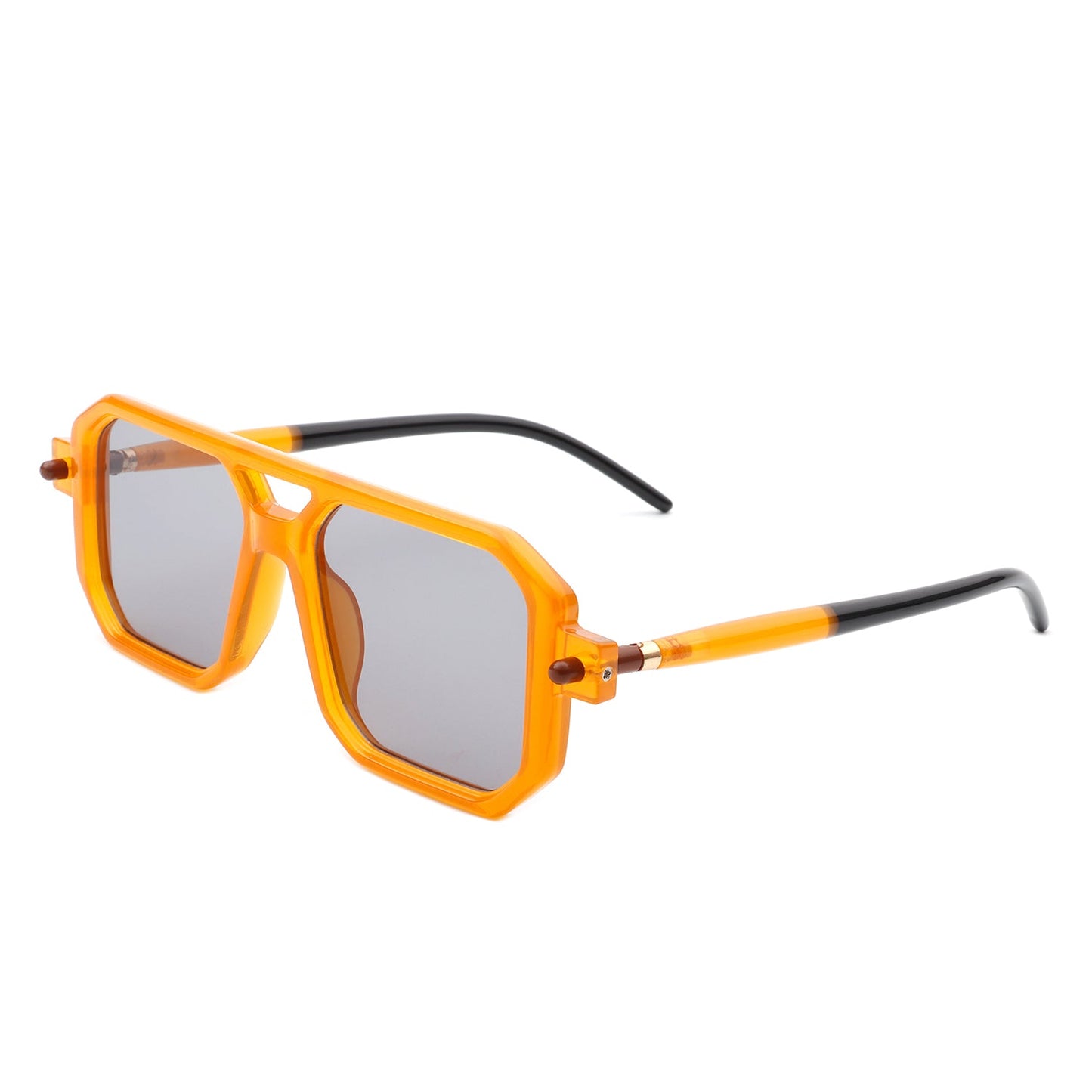 Bluebird - Retro Square Flat Top Brow-Bar Fashion Sunglasses-10