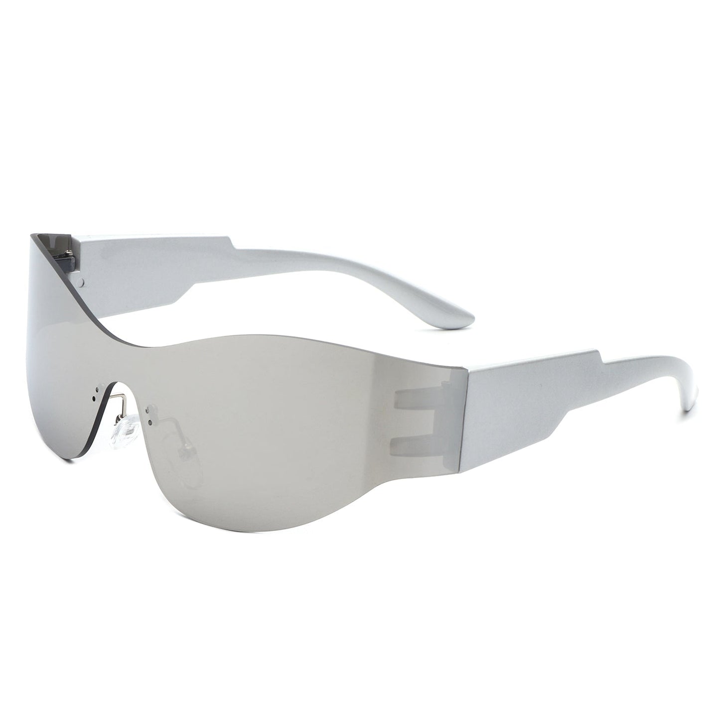 Galadriel - Futuristic Mirrored Cyberpunk Sport Reflective Shield Sunglasses-11