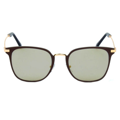 CAMBRIDGE | Pillowed Rectangle Flat Lens Horned Rim Sunglasses-1