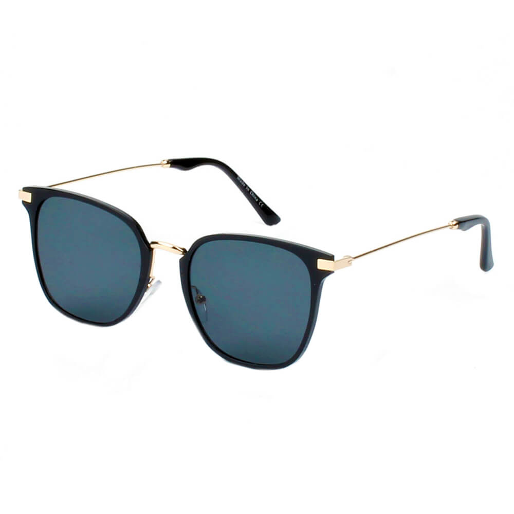 CAMBRIDGE | Pillowed Rectangle Flat Lens Horned Rim Sunglasses-6