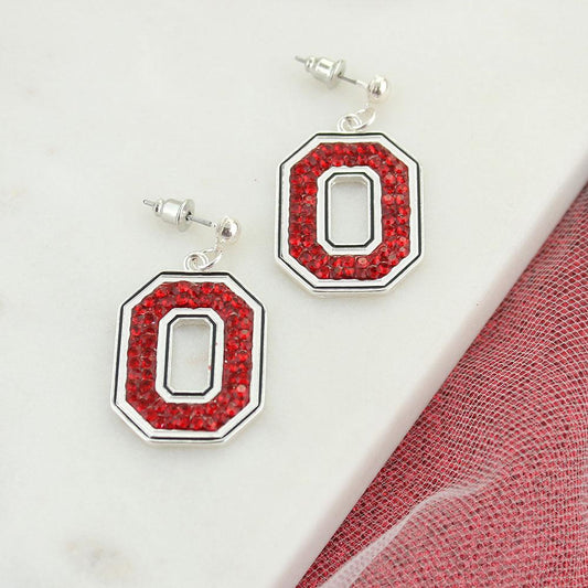Ohio State Buckeyes Crystal Logo Earrings