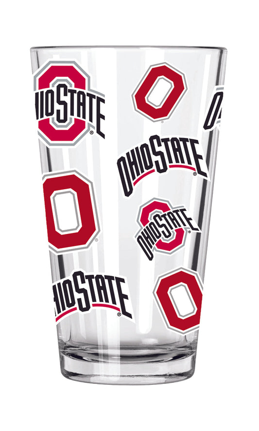 Ohio State Buckeyes All Over Print Pint Glass