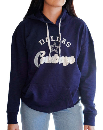 Dallas Cowboys Women's Starter Rhinestone Navy Hoodie