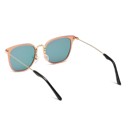 CAMBRIDGE | Pillowed Rectangle Flat Lens Horned Rim Sunglasses-12