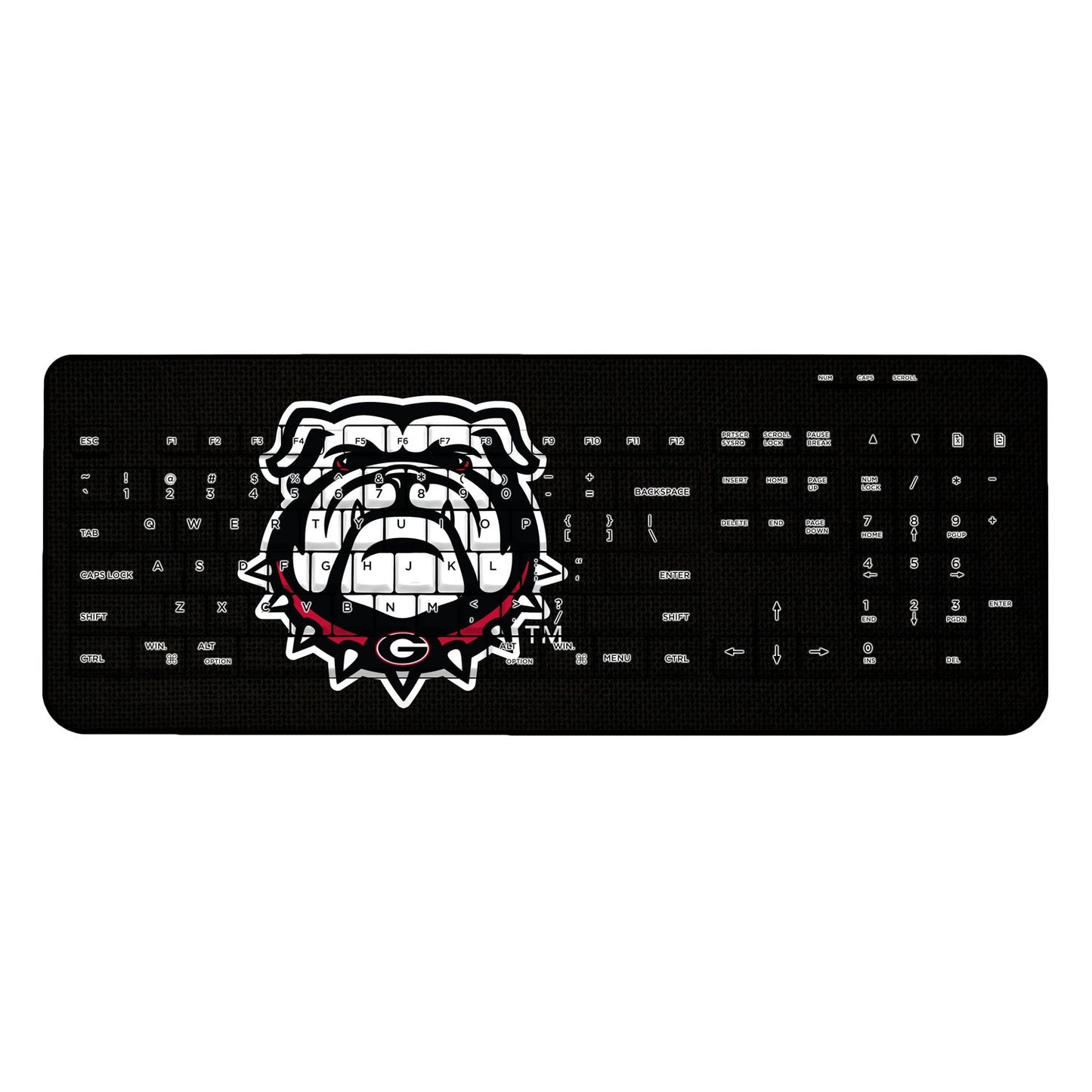 Georgia Bulldogs Mascot Solid Wireless USB Keyboard