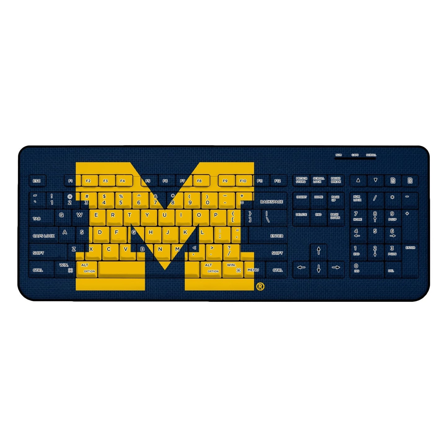 Michigan Wolverines Solid Wireless USB Keyboard