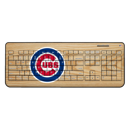 Chicago Cubs Wood Bat Wireless USB Keyboard