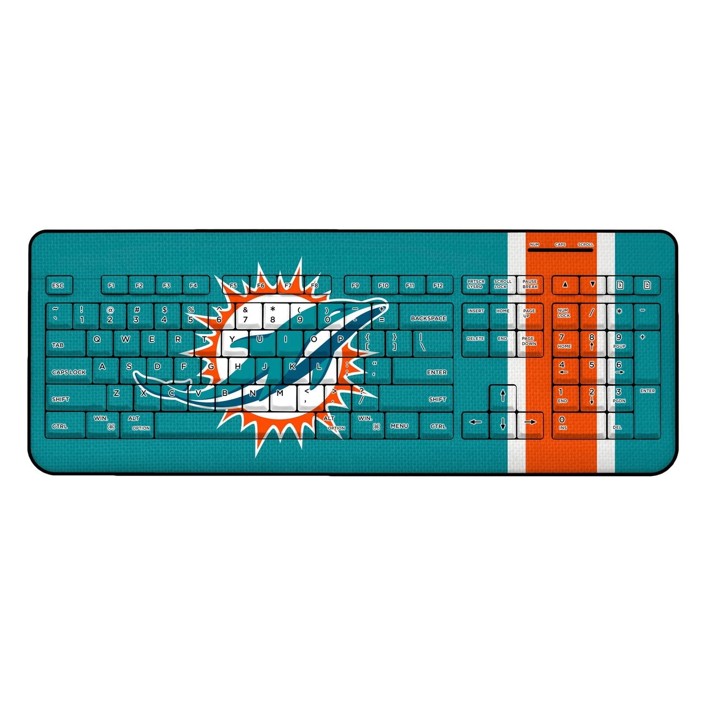 Miami Dolphins Stripe Wireless USB Keyboard