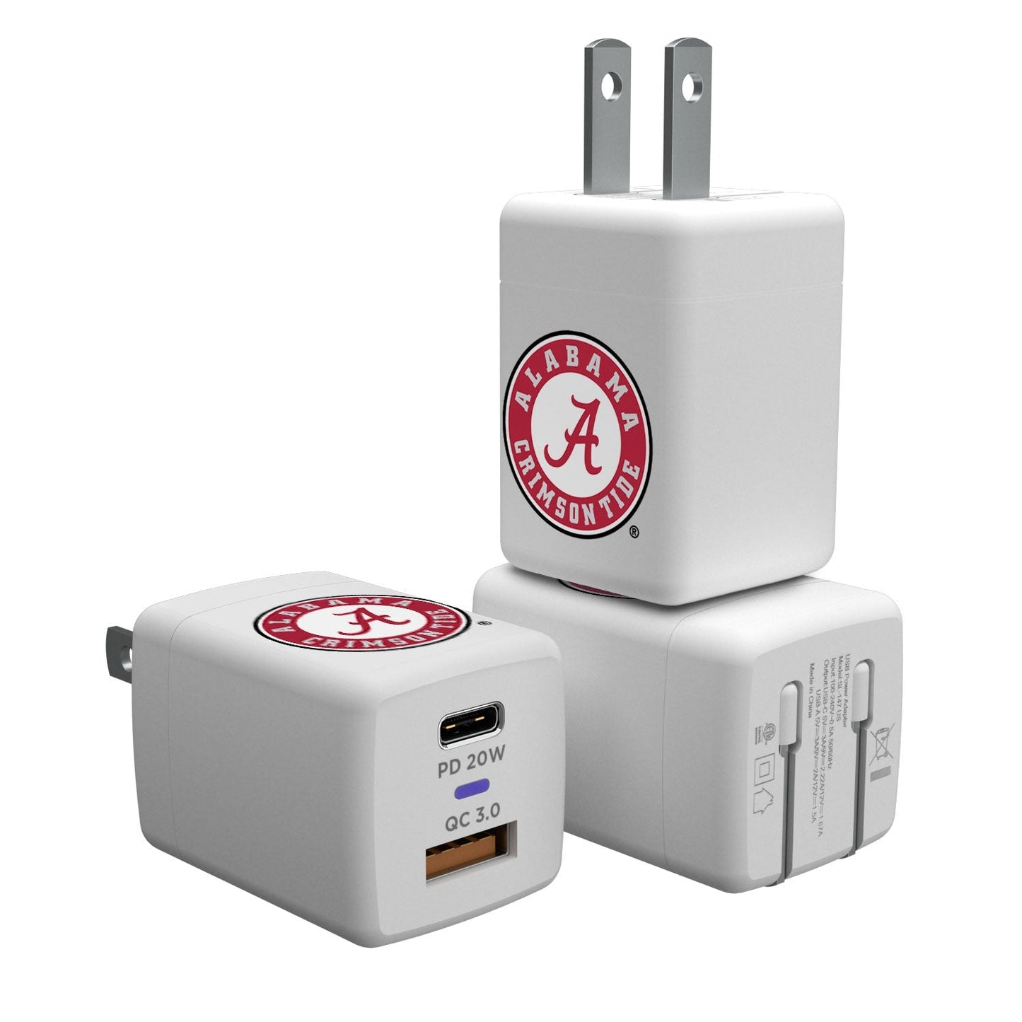 Alabama Crimson Tide Insignia USB A/C Charger