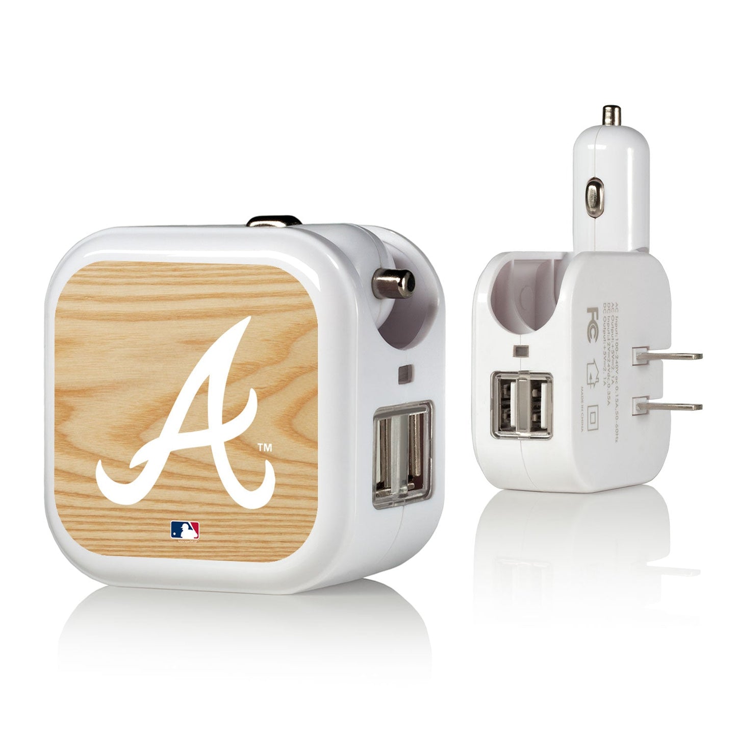 Atlanta Braves Braves Wood Bat 2 in 1 USB Charger