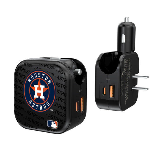 Houston Astros Blackletter 2 in 1 USB A/C Charger