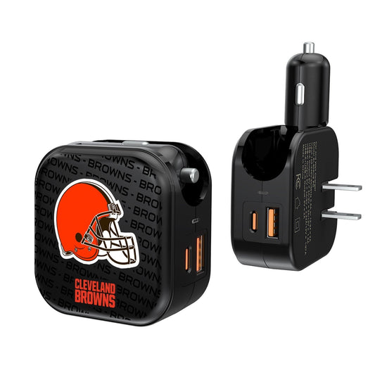 Cleveland Browns Blackletter 2 in 1 USB A/C Charger-0