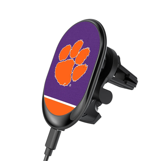 Clemson Tigers Solid Wordmark Wireless Car Charger