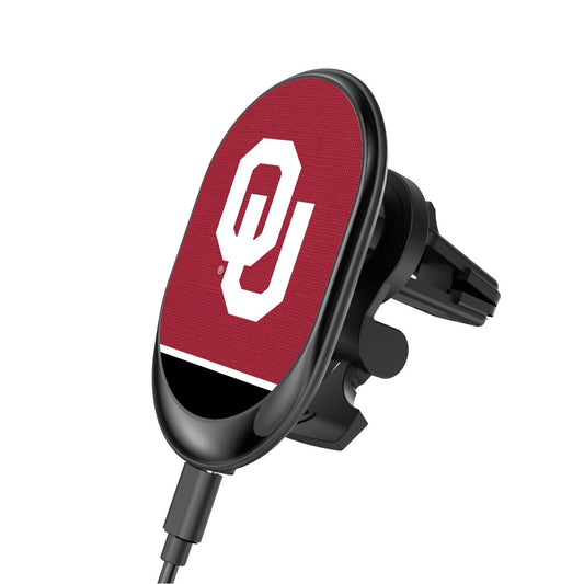 Oklahoma Sooners Solid Wordmark Wireless Car Charger
