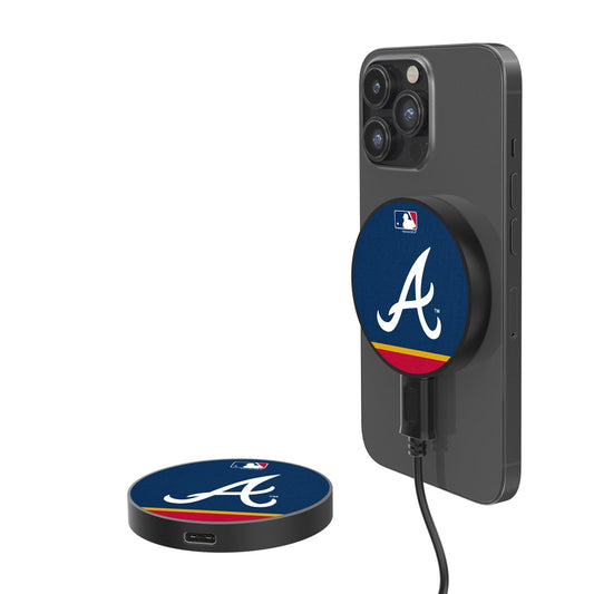 Atlanta Braves Stripe 10-Watt Wireless Magnetic Charger