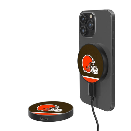 Cleveland Browns Stripe 15-Watt Wireless Magnetic Charger-0