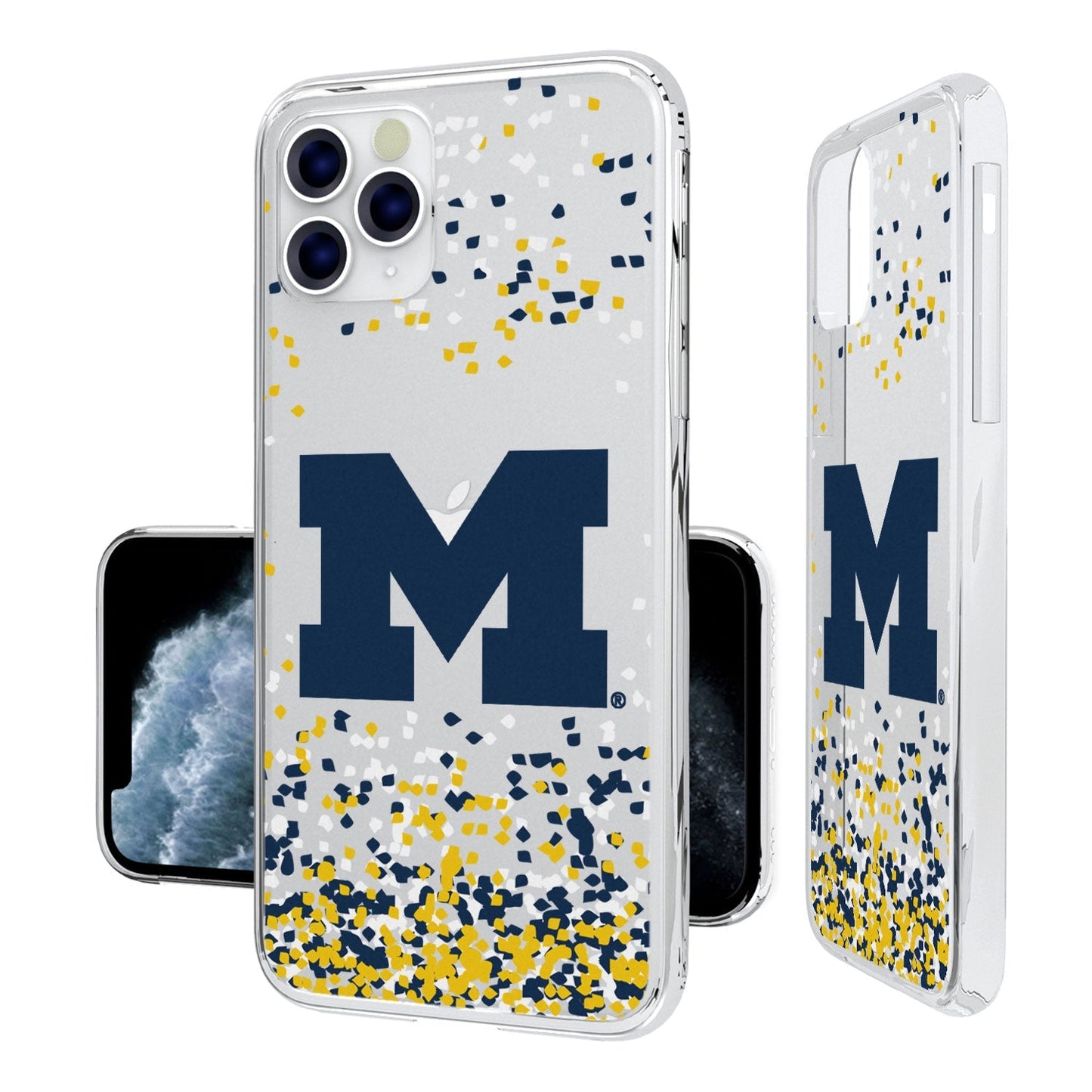 Michigan Wolverines Confetti Clear Case