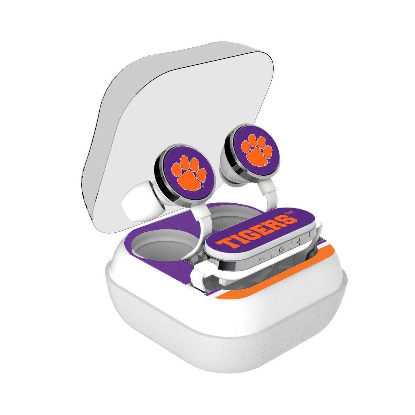 Clemson Tigers Stripe Wireless Earbuds