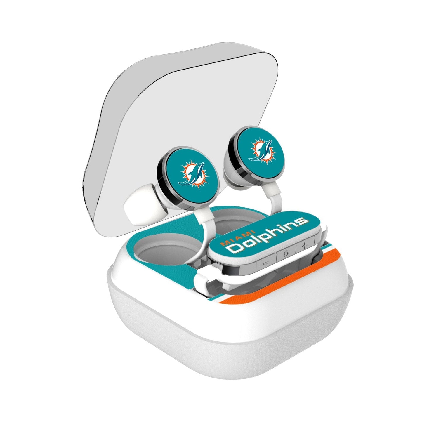 Miami Dolphins Stripe Wireless Earbuds