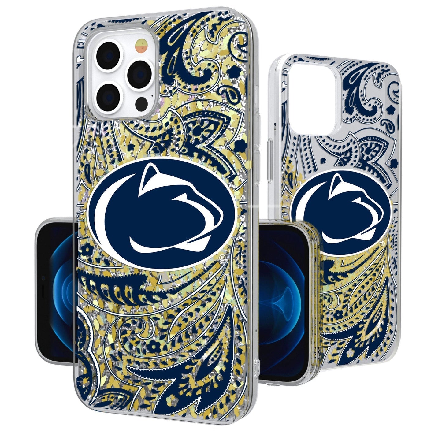 Penn State Nittany Lions Paisley Gold Glitter Case