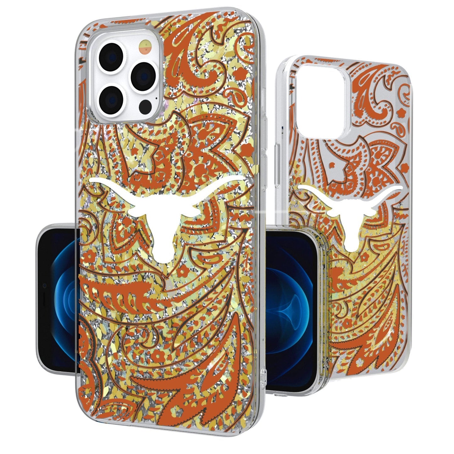 Texas Longhorns Paisley Gold Glitter Case