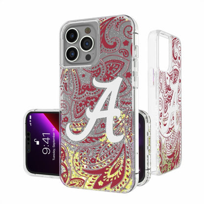 Alabama Crimson Tide Paisley Gold Glitter Case