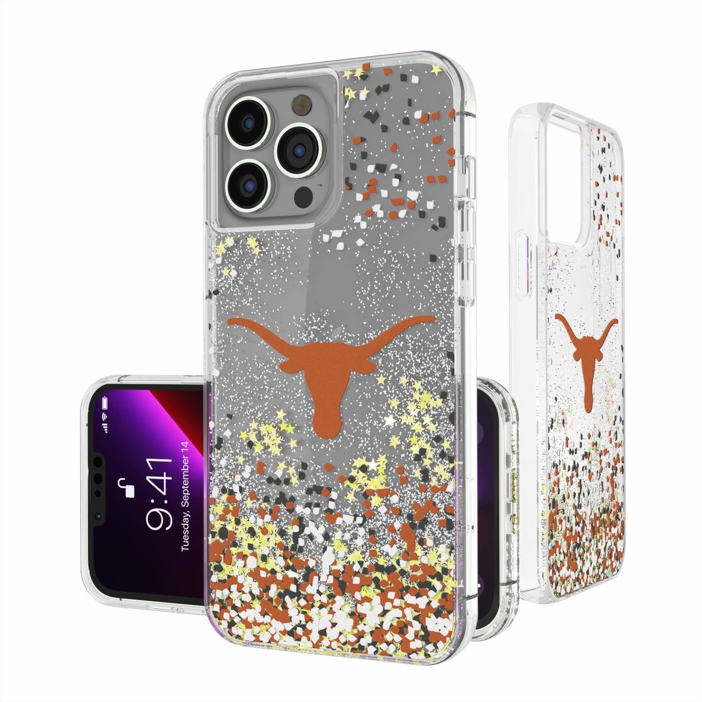 Texas Longhorns Confetti Gold Glitter Case