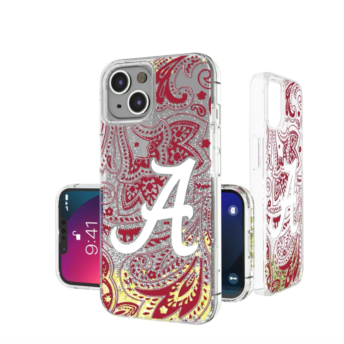 Alabama Crimson Tide Paisley Gold Glitter Case