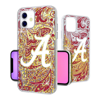 Alabama Crimson Tide Paisley Gold Glitter Case