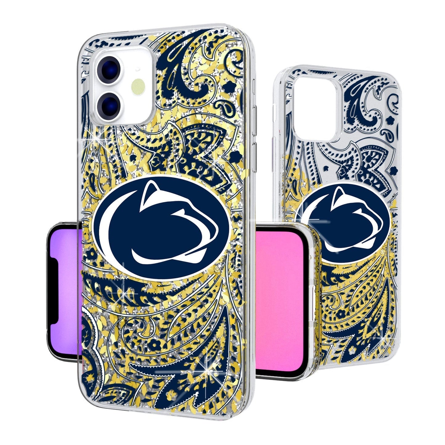 Penn State Nittany Lions Paisley Gold Glitter Case