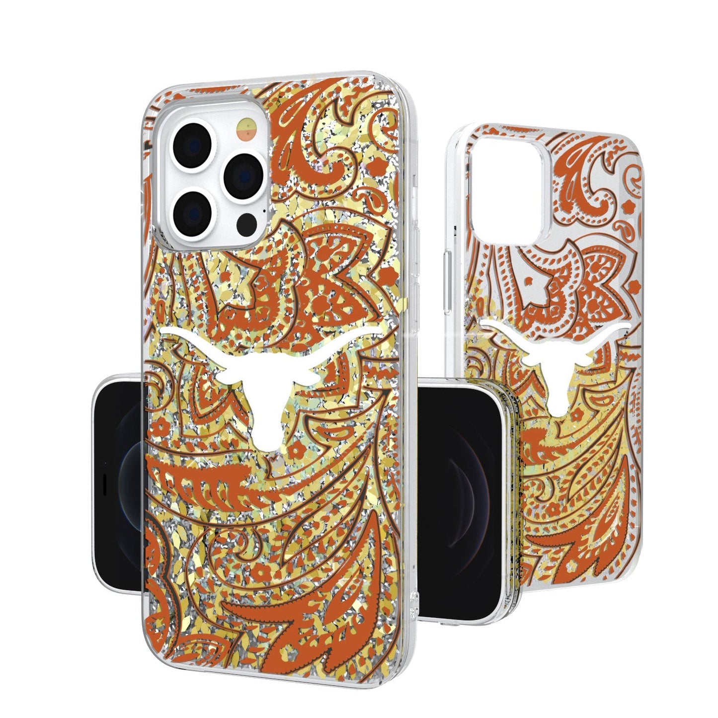 Texas Longhorns Paisley Gold Glitter Case