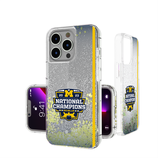 Michigan Wolverines 2023 College Football Playoff National Champion Glitter Phone Case-0