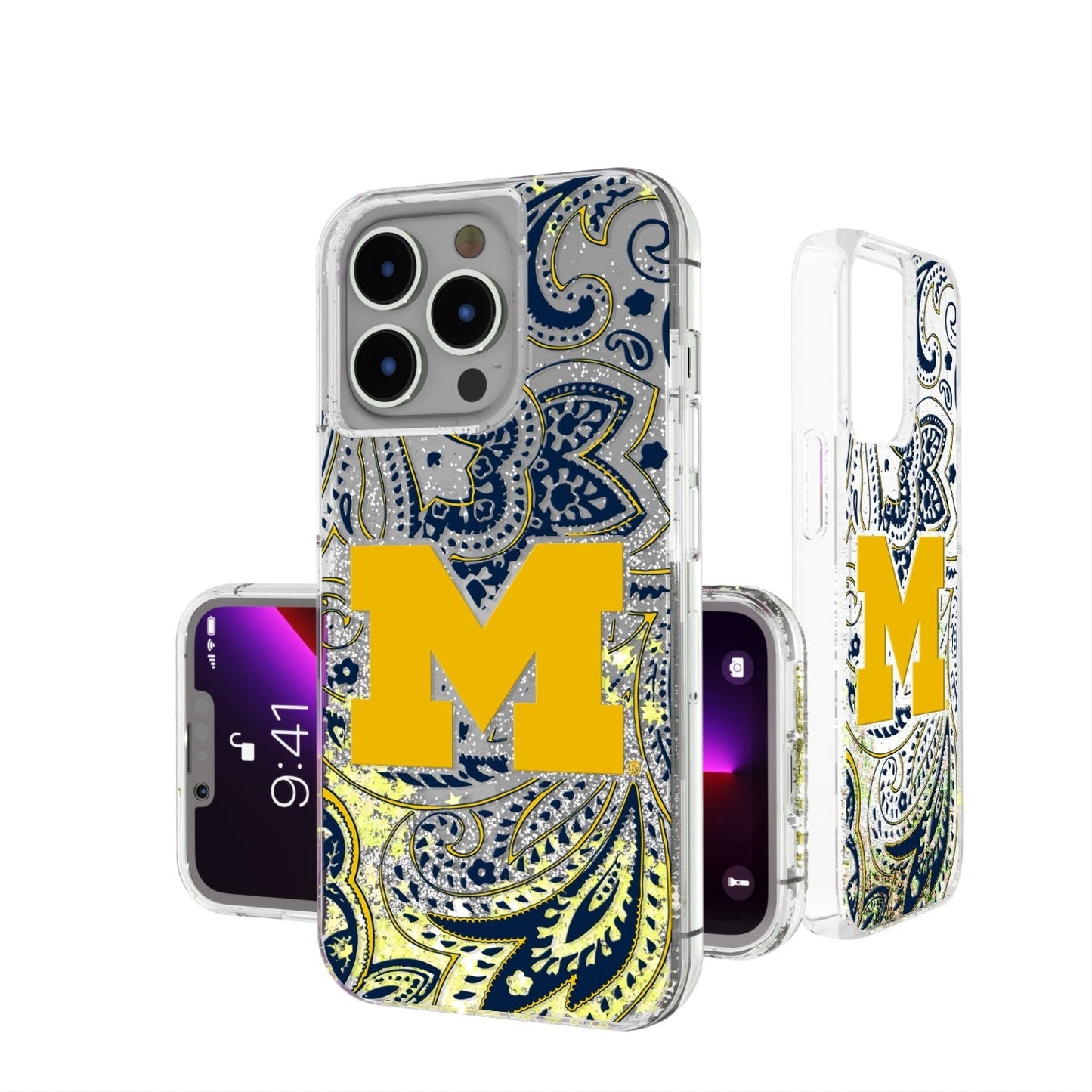 Michigan Wolverines Paisley Glitter Case