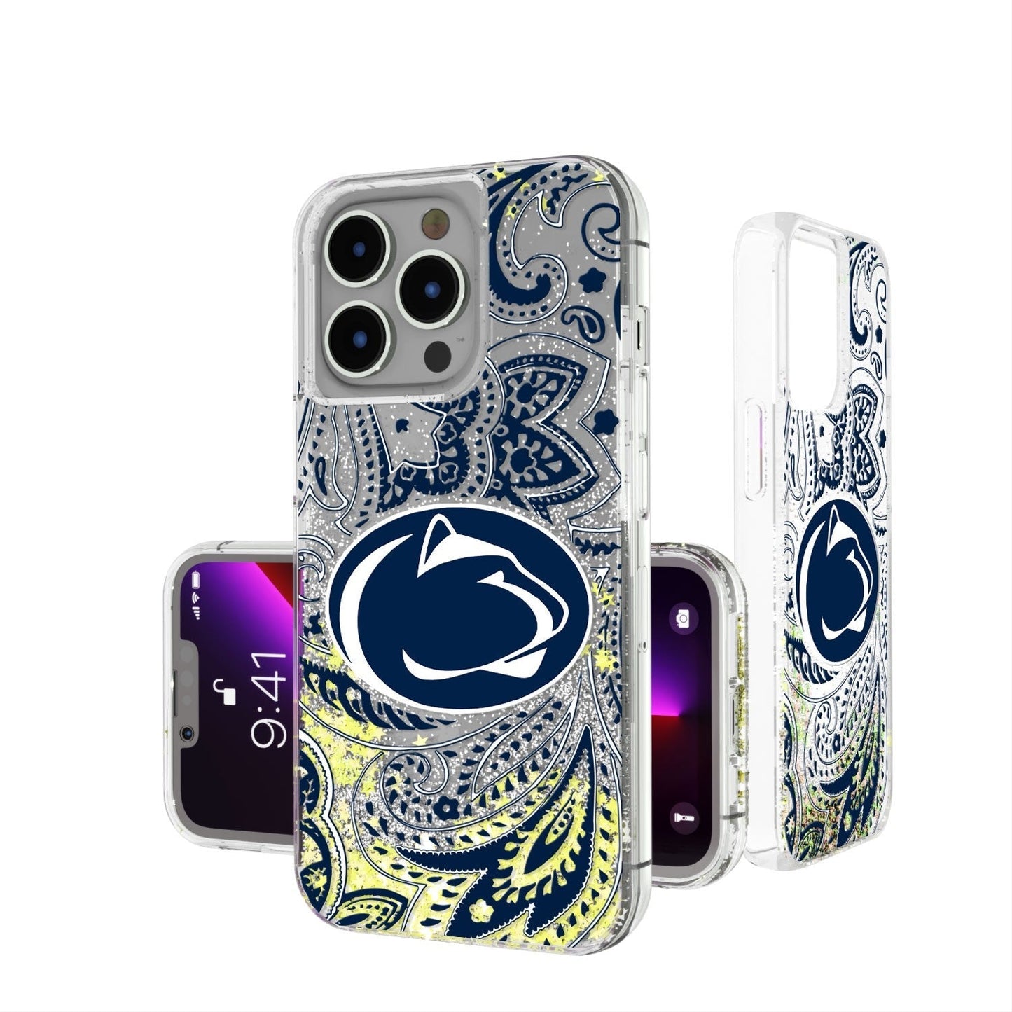 Penn State Nittany Lions Paisley Gold Glitter Case