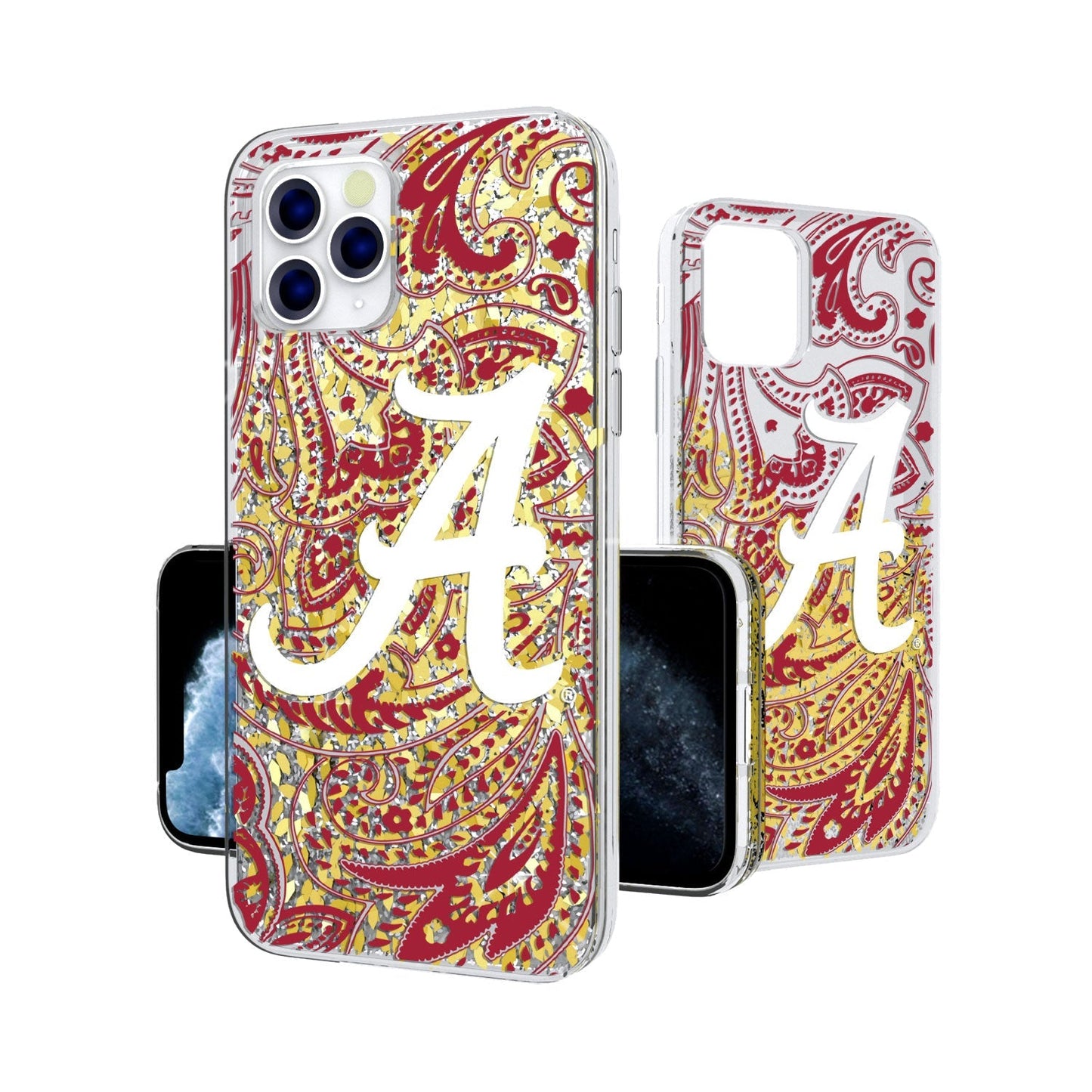 Alabama Crimson Tide Paisley Gold Glitter Case