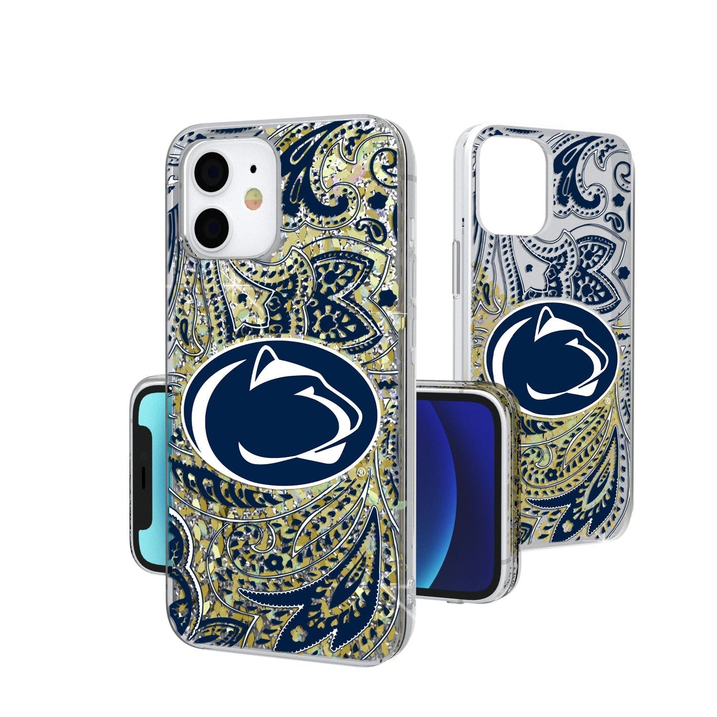 Penn State Nittany Lions Paisley Gold Glitter Case