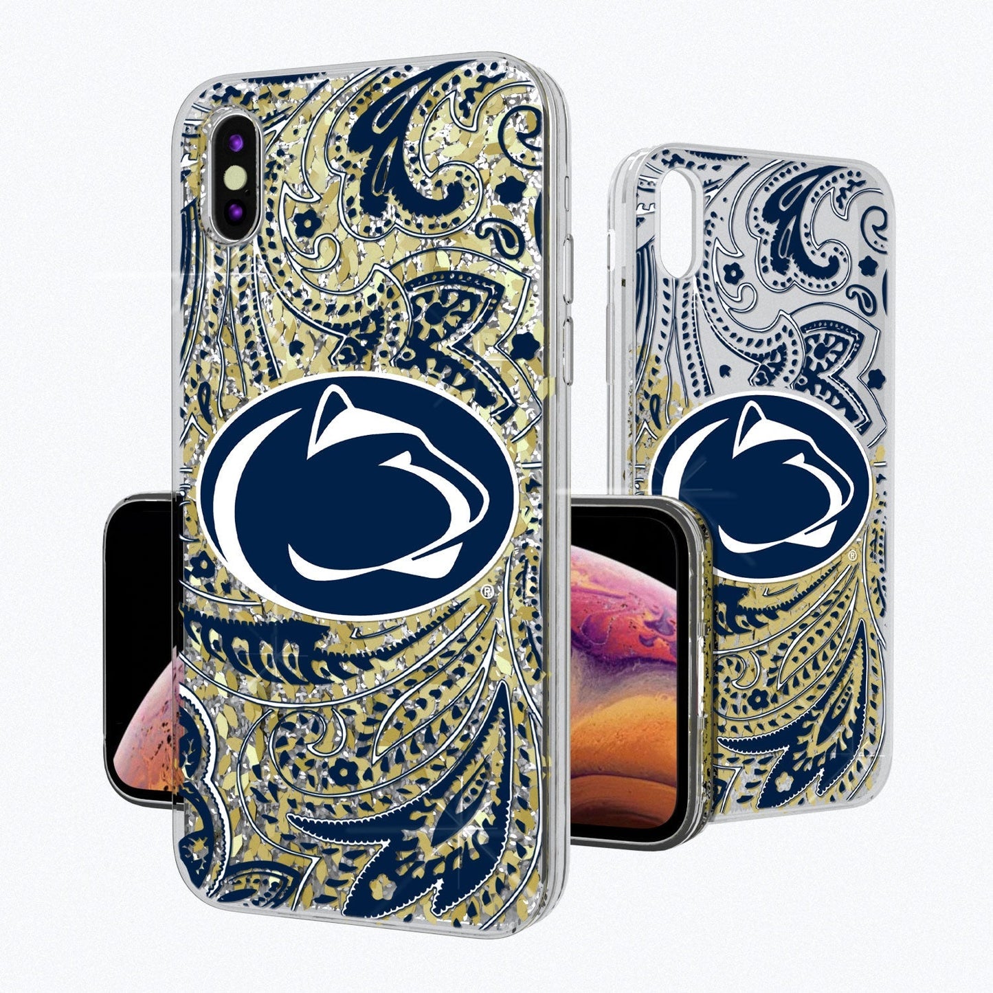 Penn State Nittany Lions Paisley Gold Glitter Case