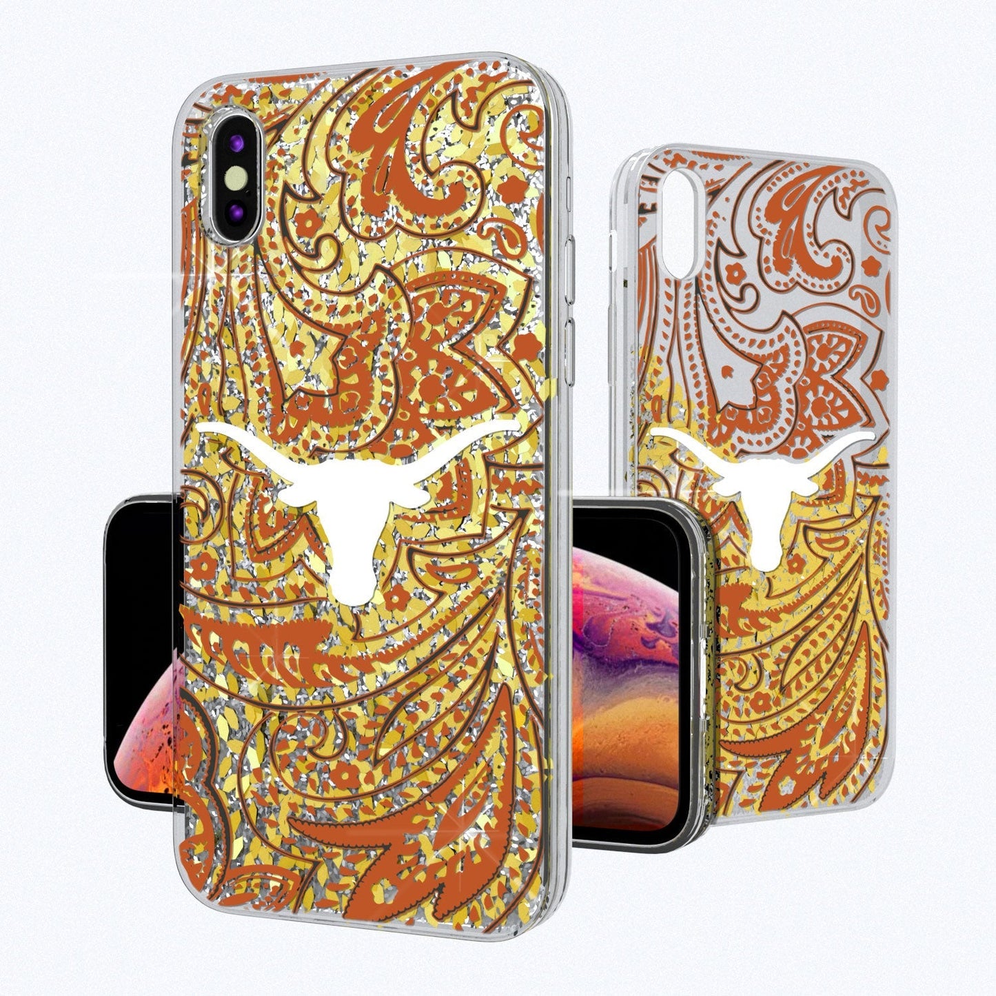 Texas Longhorns Paisley Gold Glitter Case