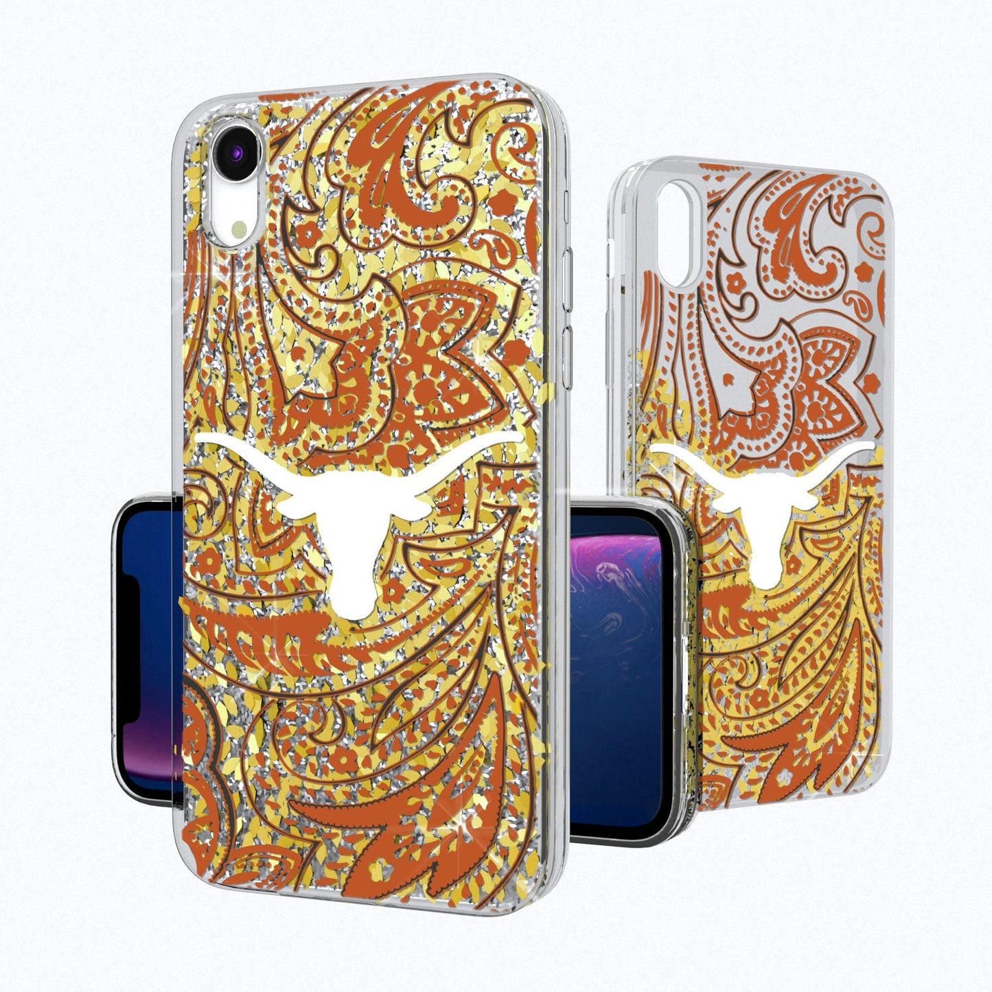 Texas Longhorns Paisley Gold Glitter Case